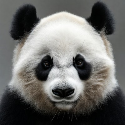 Close-up panda bear face