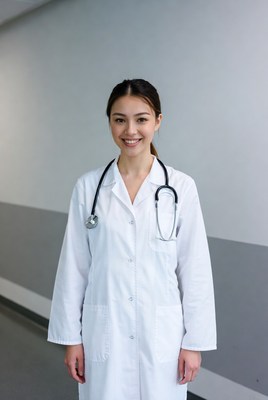 Asian female doctor with stethoscope