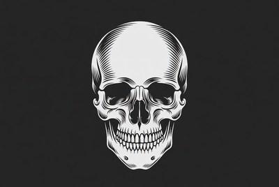 Skull illustration on black background