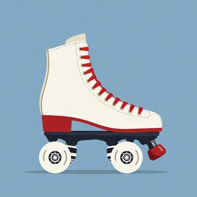 White roller skates with red accents