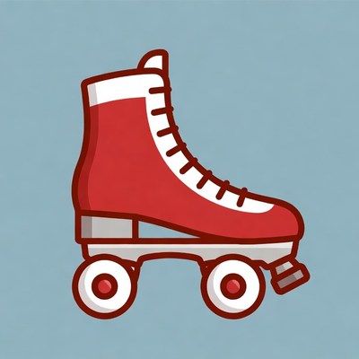 Red Roller Skate Illustration