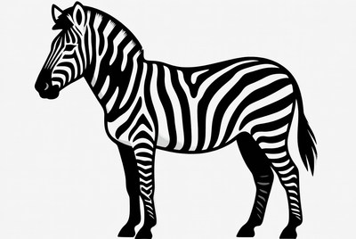 Black and white zebra illustration