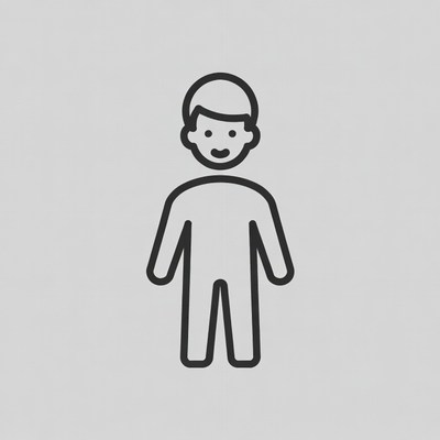 Simple line drawing boy icon