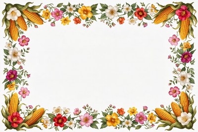 Floral Corn Border Frame