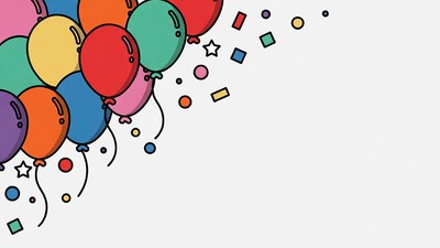 Colorful Balloons with Confetti Clipart