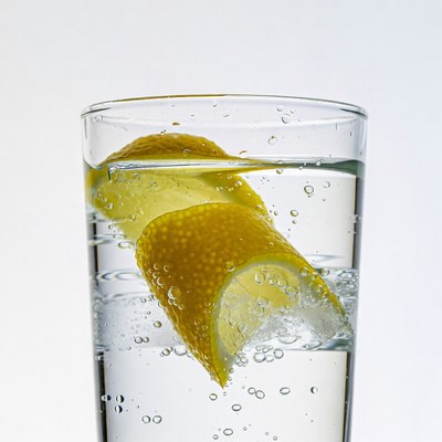 Lemon Slices in Glass of Water