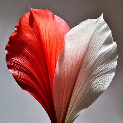 Red and White Heart-Shaped Leaves