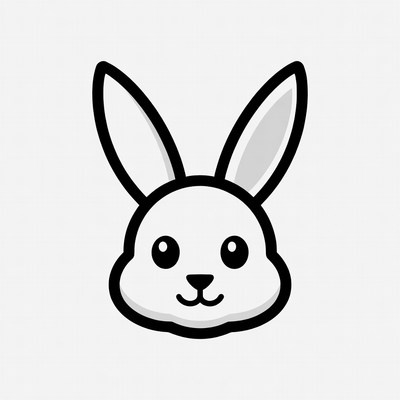 Cute cartoon bunny face
