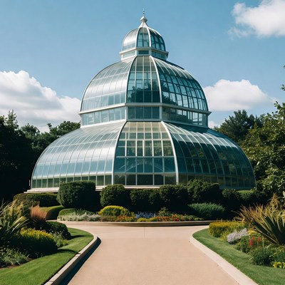 Glass Dome Greenhouse in Garden