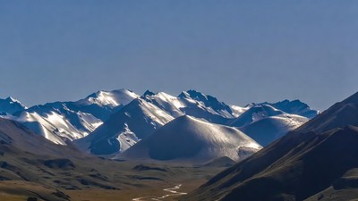 Snowy Mountains in Vast Valley