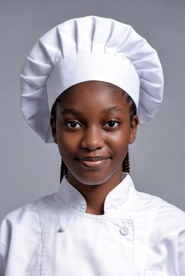 African-American girl in chef uniform
