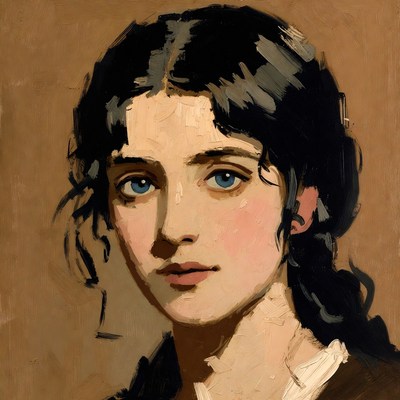 Portrait of woman with blue eyes