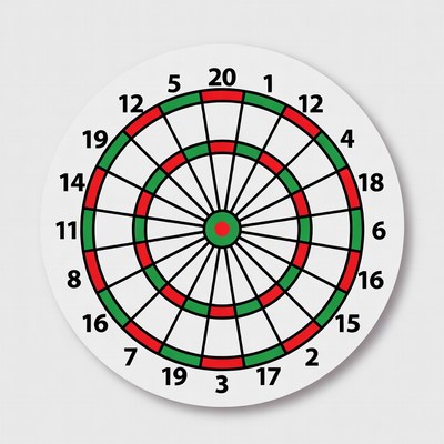 Dartboard with Red Green Segments