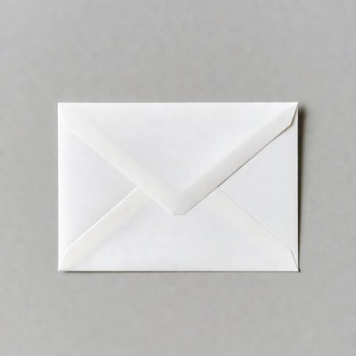 White envelope on gray background