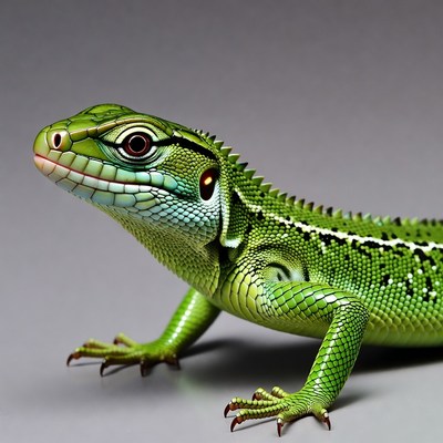 Green Basilisk Lizard close-up