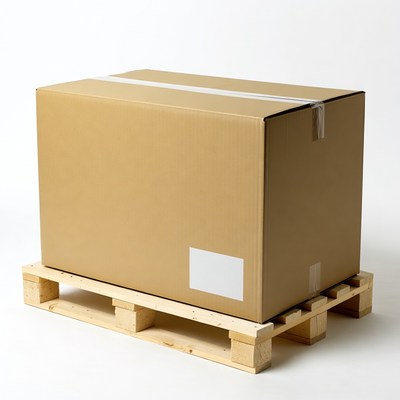 Cardboard Box on Wooden Pallet
