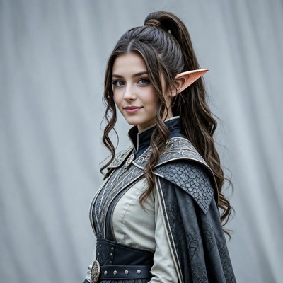 Elf woman in dark fantasy armor