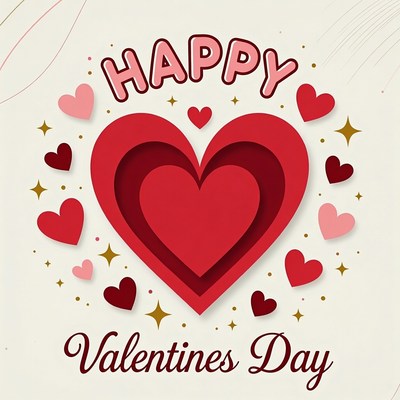 Happy Valentine's Day Heart Illustration