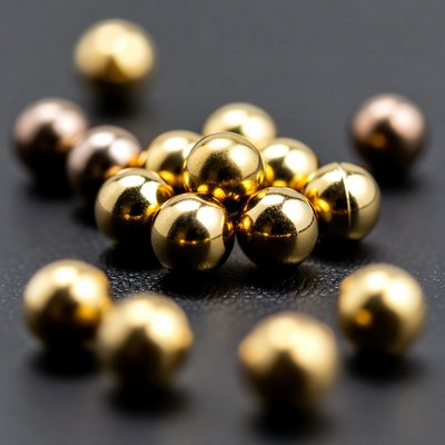 Shiny Gold and Bronze Marbles