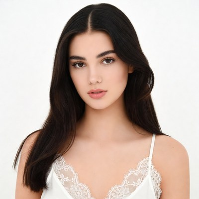 Woman in lace camisole portrait