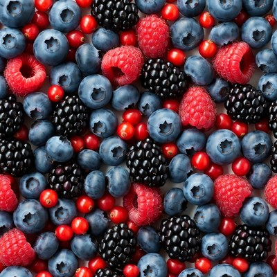 Mixed Berries Seamless Background