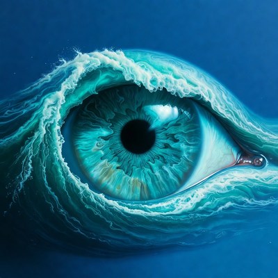 Ocean Wave Eye Closeup