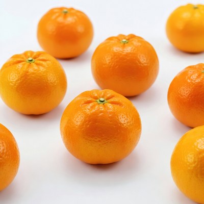 Fresh Oranges on White Background