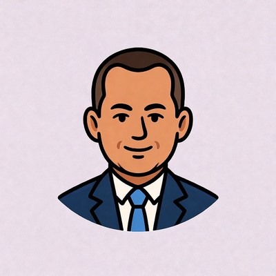 Smiling man in suit avatar