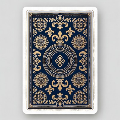 Ornate Navy Blue Playing Card Back