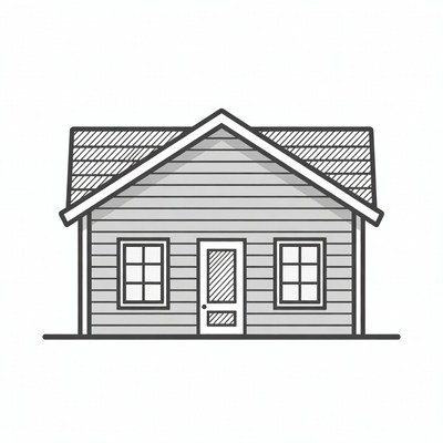 Simple House Line Drawing