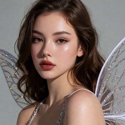 Asian woman with fairy wings