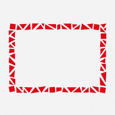 Red Triangular Border Frame