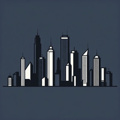 City skyline silhouette illustration