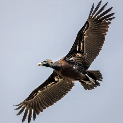 King Vulture Flying in Sky
