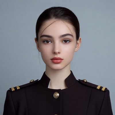 Young woman in military uniform