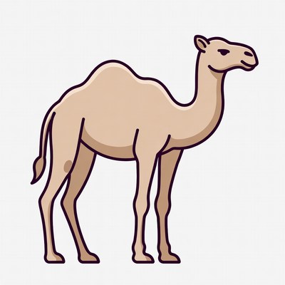 Camel illustration on white background