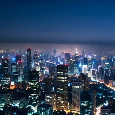 Shanghai Skyline at Night
