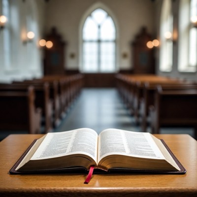 Open Bible on Church Altar