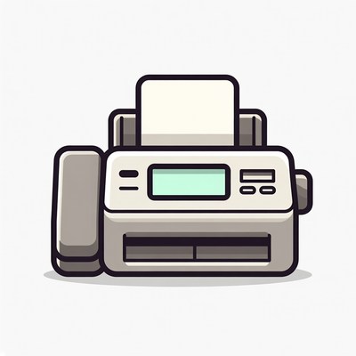 Printer with fax machine illustration
