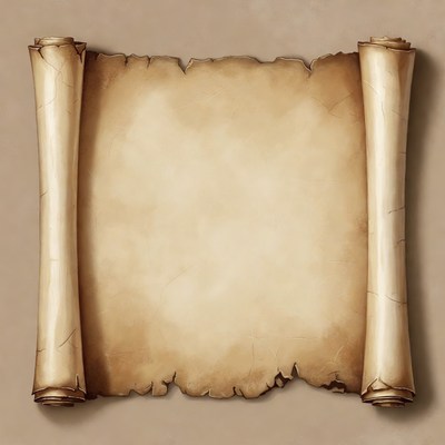 Open ancient scroll parchment