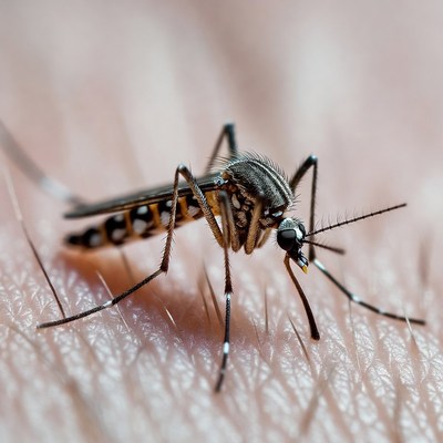 Mosquito on human skin