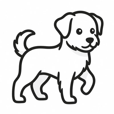 Cute puppy clipart illustration