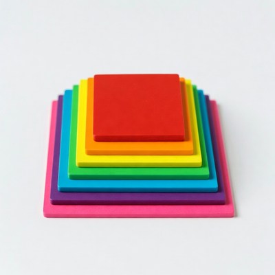 Rainbow Stacked Wooden Blocks