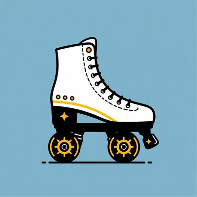 White Roller Skates Illustration