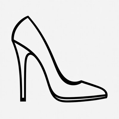 High heel shoe outline illustration