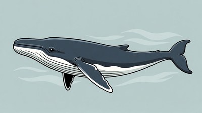 Humpback Whale Swimming Illustration