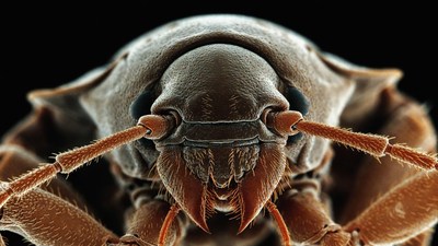 Close-up of ant head