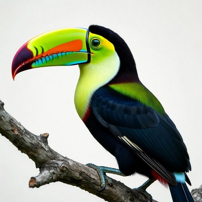 Colorful Toucan Perched on Branch