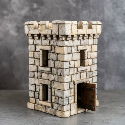 Miniature Stone Medieval Tower