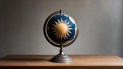Celestial Globe with Sun and Stars